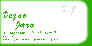 dezso jaro business card